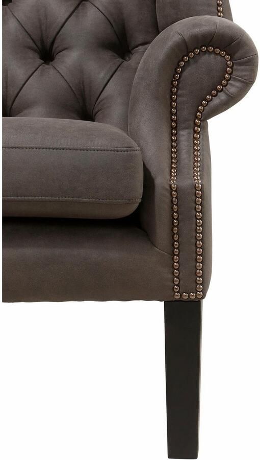 Home affaire Fauteuil Bedford oorschelp fauteuil Chesterfield met luxueuze capitonnage en gebogen armleuningen - Foto 6