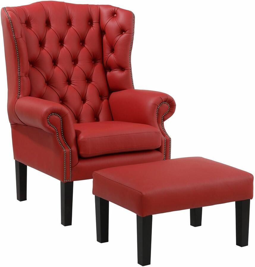 Home affaire Fauteuil Bedford oorschelp fauteuil Chesterfield met luxueuze capitonnage en gebogen armleuningen - Foto 2