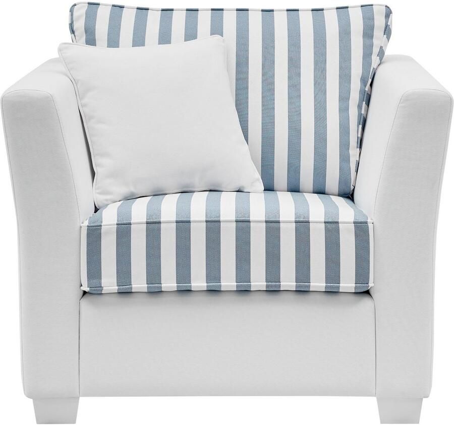 Home affaire Fauteuil California maritieme landelijke stijl fauteuil met witgelakte houten poten - Foto 3