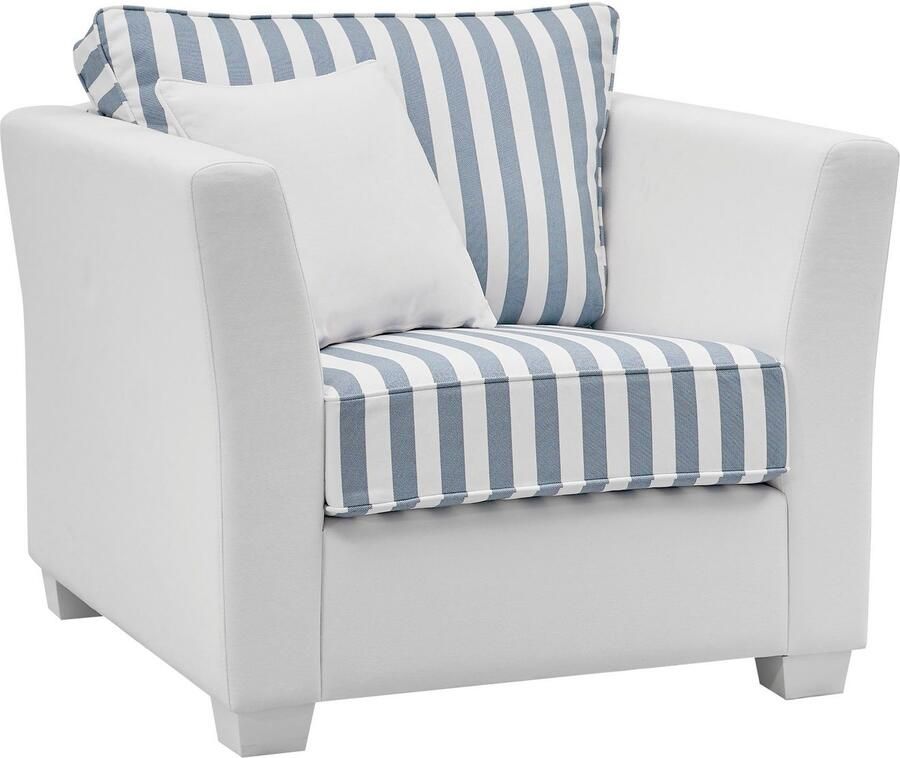 Home affaire Fauteuil California maritieme landelijke stijl fauteuil met witgelakte houten poten - Foto 6