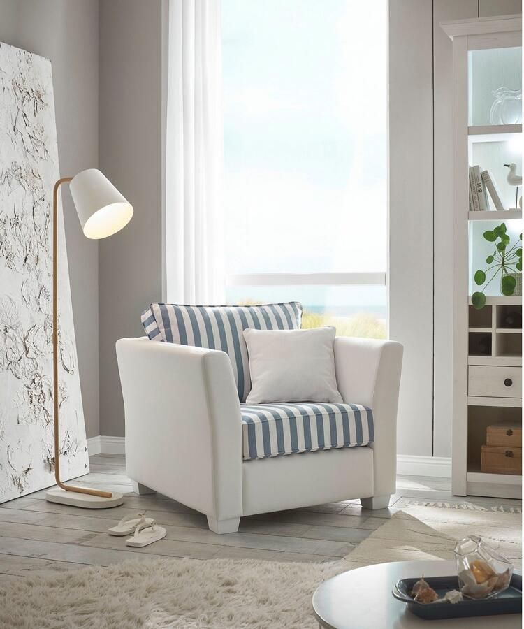 Home affaire Fauteuil California maritieme landelijke stijl fauteuil met witgelakte houten poten - Foto 6