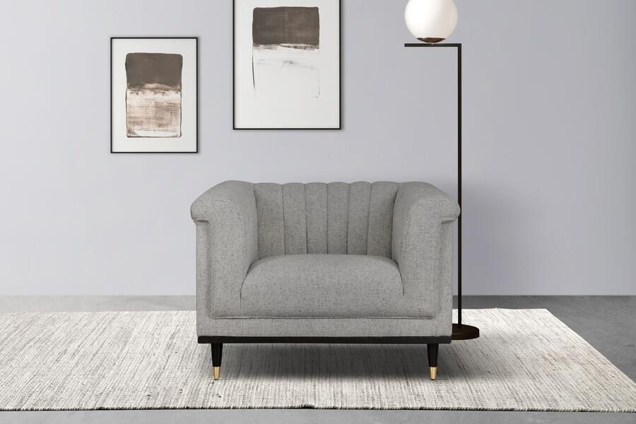 Home affaire Fauteuil Chamby met houten rand onder en stiksels bij de leuning - Foto 6