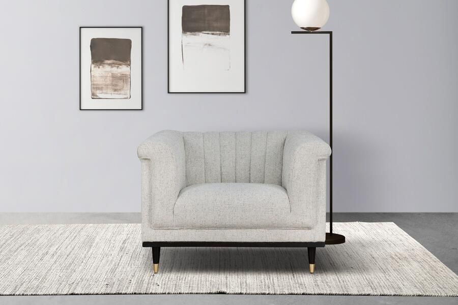 Home affaire Fauteuil Chamby met houten rand onder en stiksels bij de leuning - Foto 6