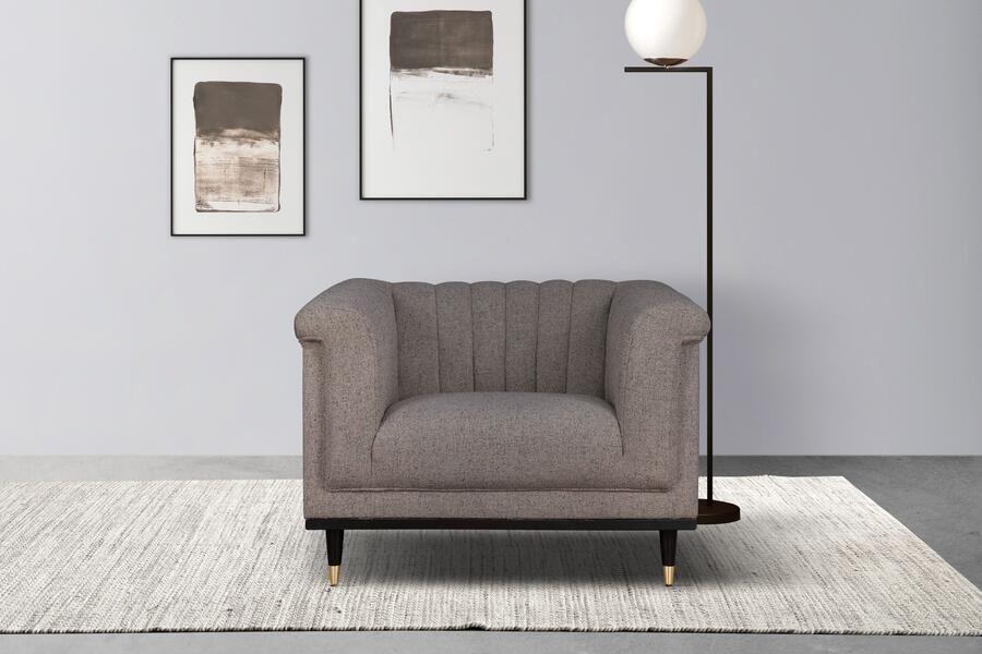 Home affaire Fauteuil Chamby met houten rand onder en stiksels bij de leuning - Foto 6