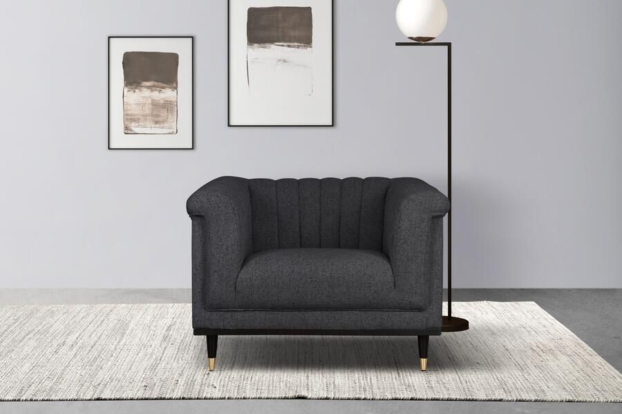 Home affaire Fauteuil Chamby met houten rand onder en stiksels bij de leuning - Foto 6