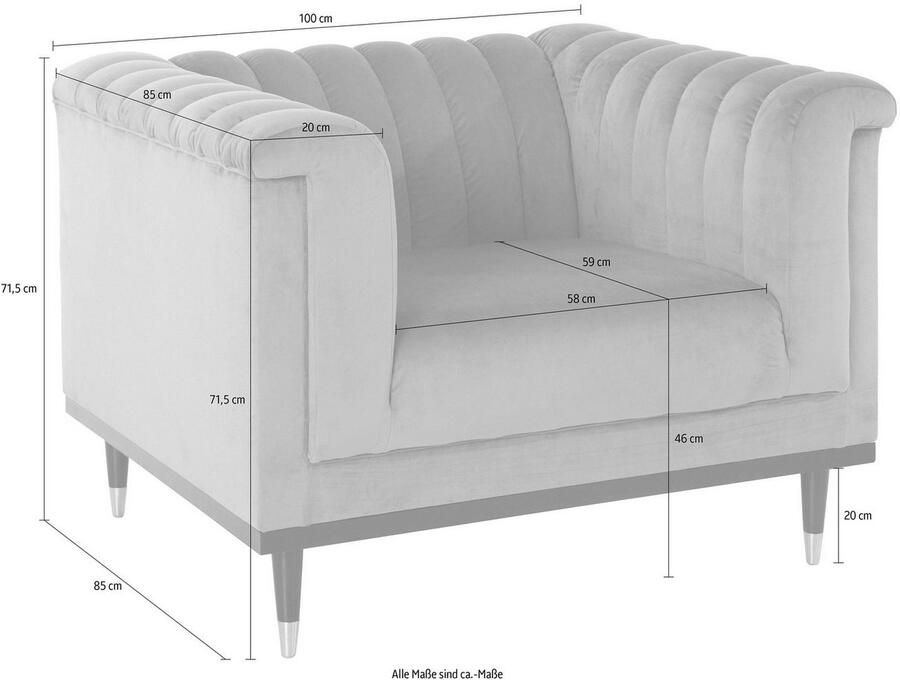 Home affaire Fauteuil Chamby met houten rand onder en stiksels bij de leuning - Foto 2