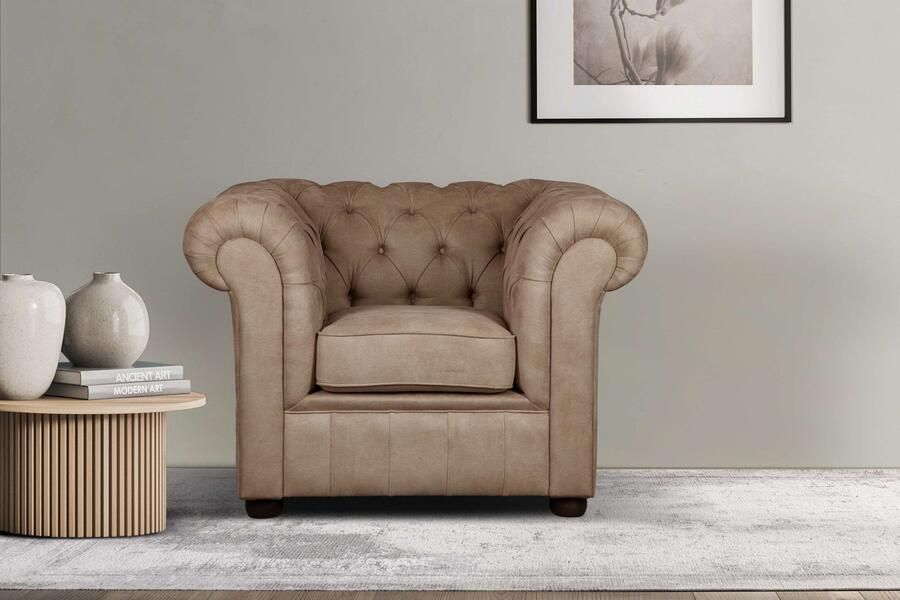 Home affaire Fauteuil CHARENTE Chesterfield golfsysteem afmetingen B D H: 105 89 74 cm - Foto 7