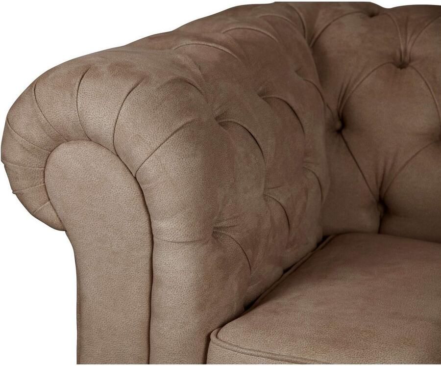 Home affaire Fauteuil CHARENTE Chesterfield golfsysteem afmetingen B D H: 105 89 74 cm