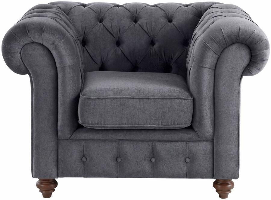 Home affaire Fauteuil Chesterfield B D H: 105 69 74 cm met hoogwaardige knoopdetails ook in leer - Foto 4