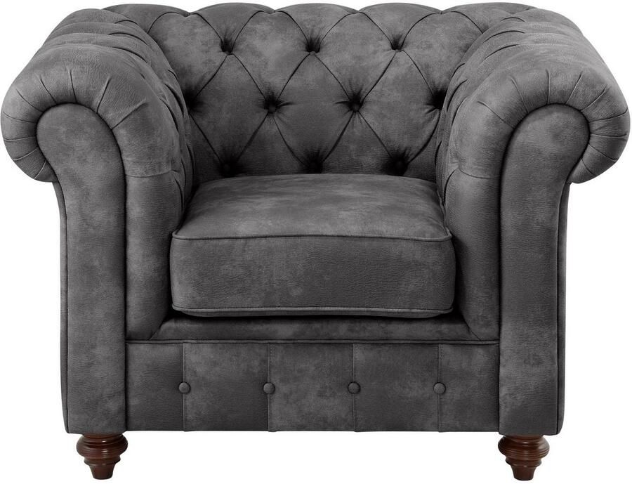 Home affaire Fauteuil Chesterfield B D H: 105 69 74 cm met hoogwaardige knoopdetails ook in leer - Foto 3