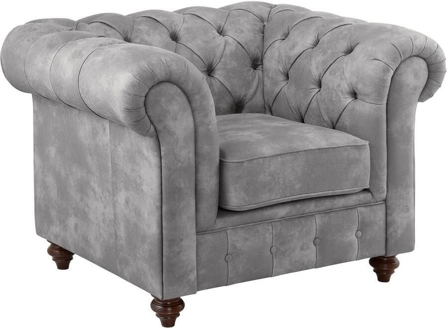 Home affaire Fauteuil Chesterfield B D H: 105 69 74 cm met hoogwaardige knoopdetails ook in leer - Foto 7