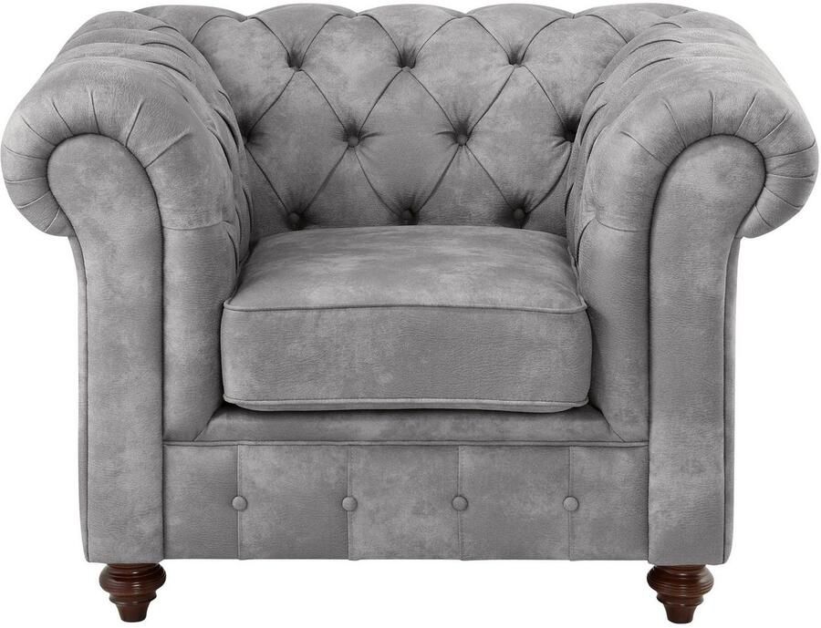 Home affaire Fauteuil Chesterfield B D H: 105 69 74 cm met hoogwaardige knoopdetails ook in leer - Foto 4