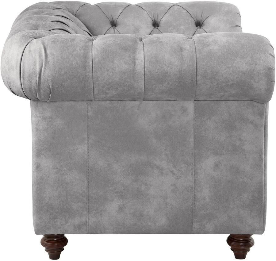 Home affaire Fauteuil Chesterfield B D H: 105 69 74 cm met hoogwaardige knoopdetails ook in leer