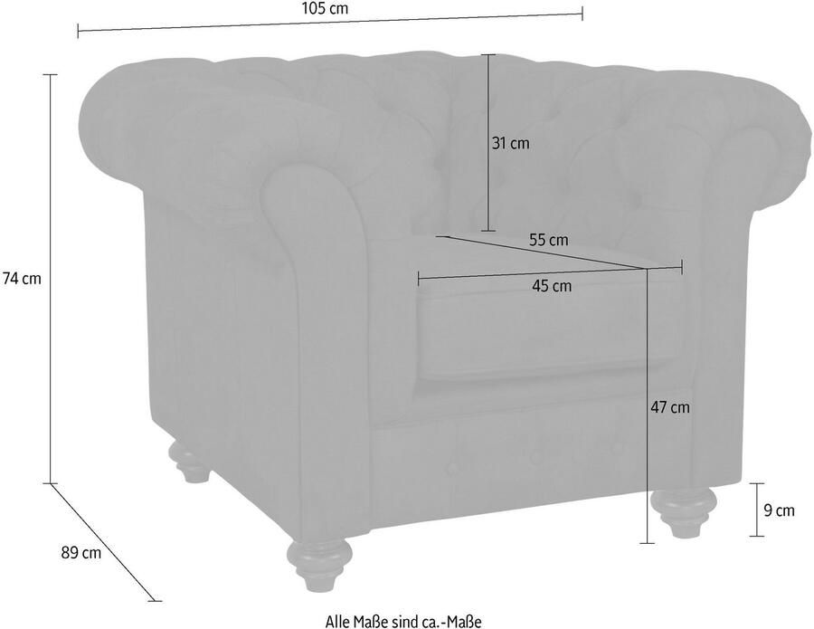 Home affaire Fauteuil Duc Chesterfield hoogwaardige capitonnage achter fluwelige look met changerende look