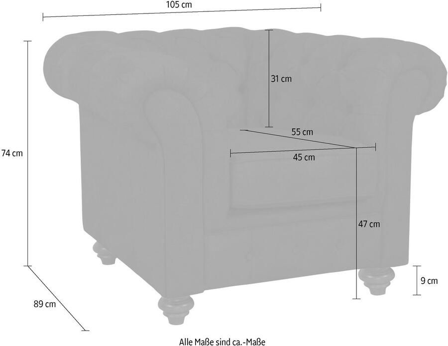 Home affaire Fauteuil Duc Chesterfield hoogwaardige capitonnage achter fluwelige look met changerende look