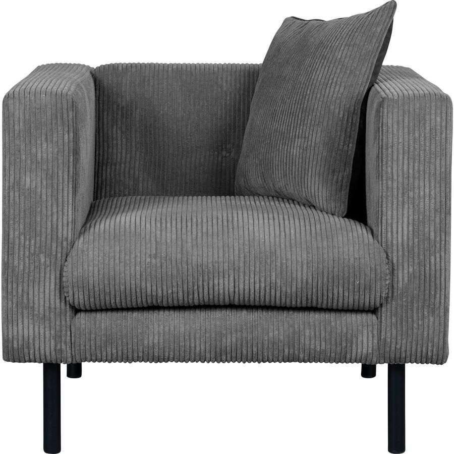 Home affaire Fauteuil Lillibeth cocktailsstoel loungesstoel afmetingen B D H: 90 74 83 cm Sierkussen als tweezijdig te gebruiken kussen 45x45 cm in fluwelige look of cord - Foto 2