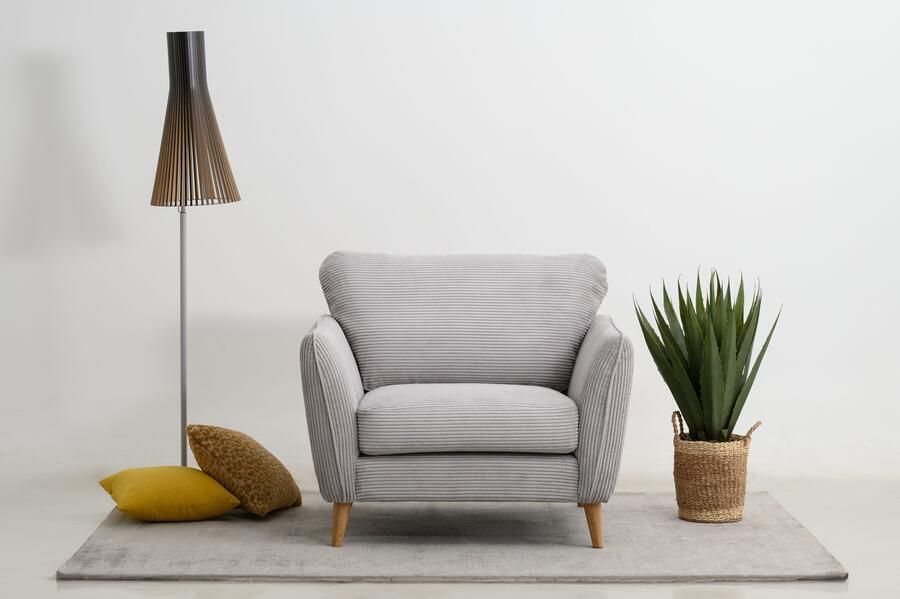 Home affaire Fauteuil Marseille Massief houten poten eiken landhuisstijl golfvering - Foto 7