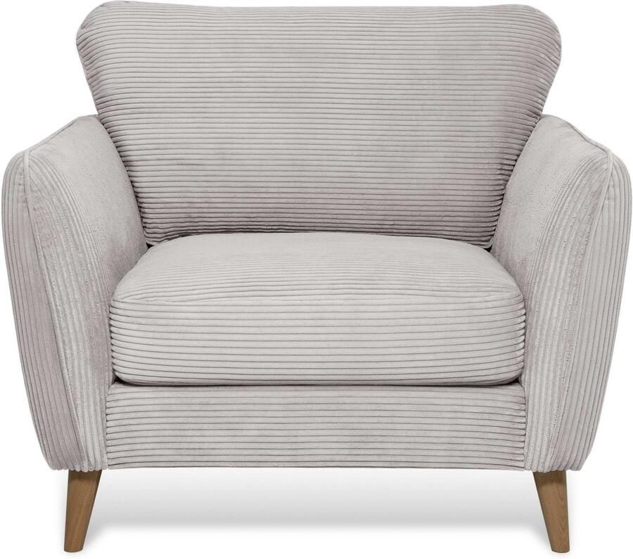 Home affaire Fauteuil Marseille Massief houten poten eiken landhuisstijl golfvering - Foto 2