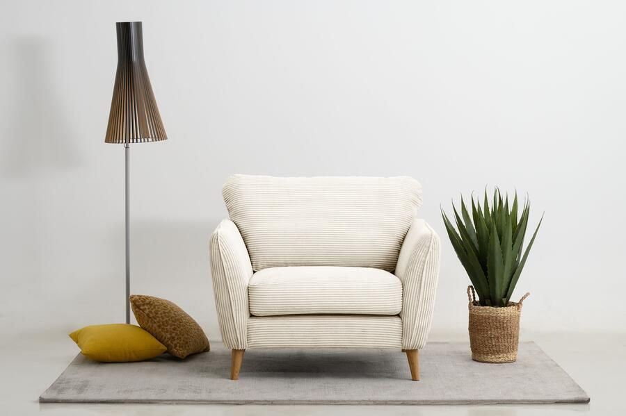 Home affaire Fauteuil Marseille Massief houten poten eiken landhuisstijl golfvering - Foto 8