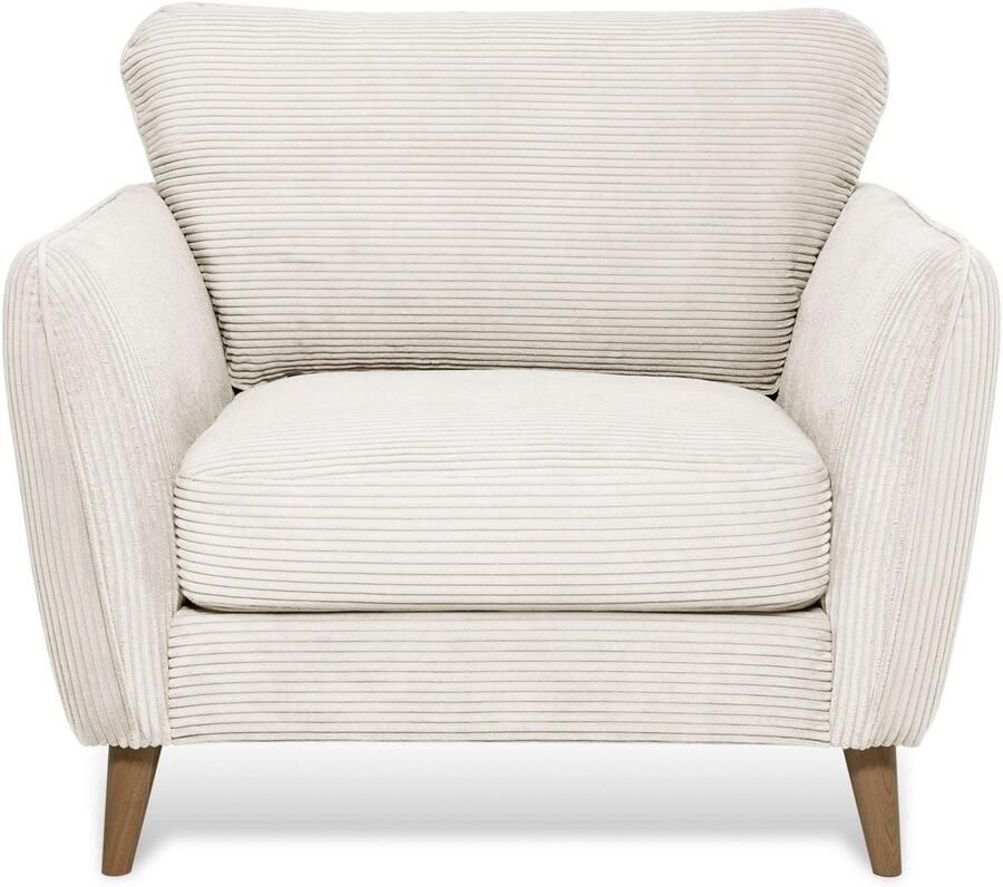 Home affaire Fauteuil Marseille Massief houten poten eiken landhuisstijl golfvering - Foto 3