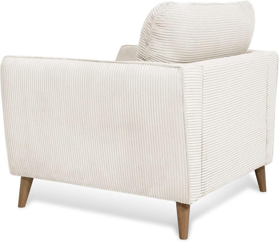 Home affaire Fauteuil Marseille Massief houten poten eiken landhuisstijl golfvering - Foto 4