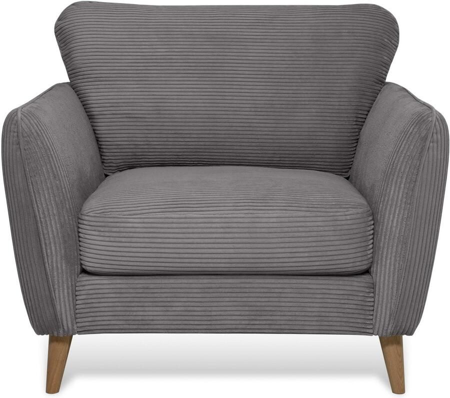 Home affaire Fauteuil Marseille Massief houten poten eiken landhuisstijl golfvering - Foto 3