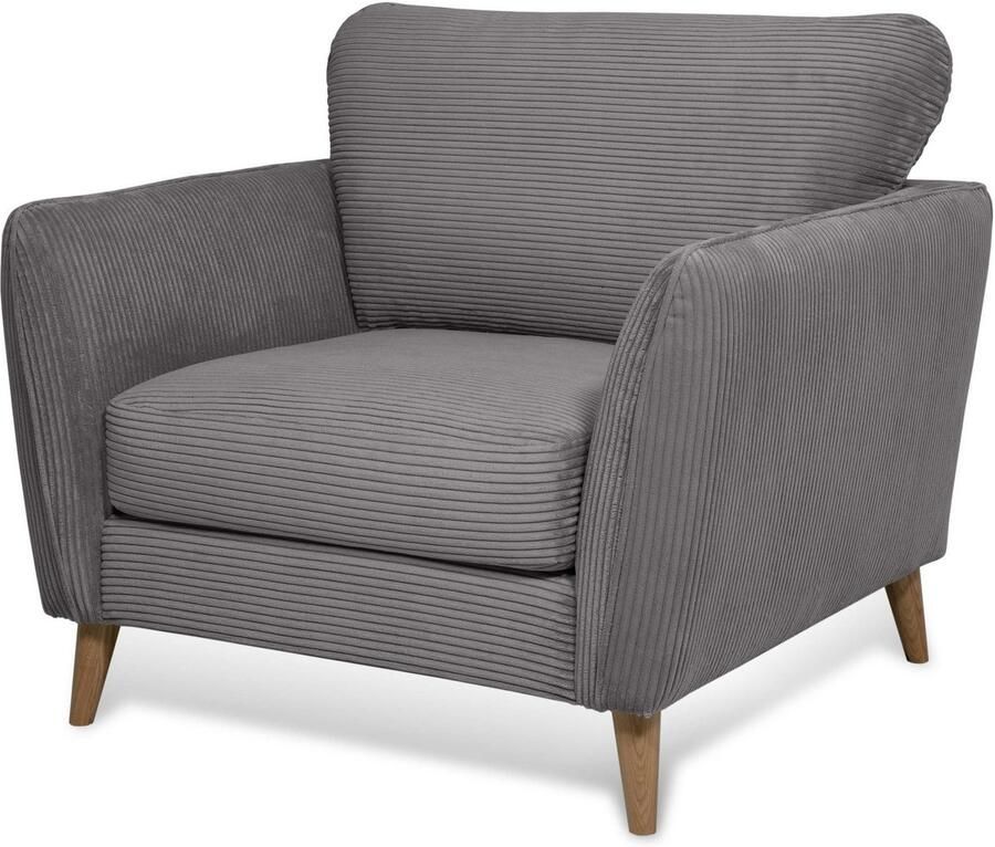 Home affaire Fauteuil Marseille Massief houten poten eiken landhuisstijl golfvering - Foto 5