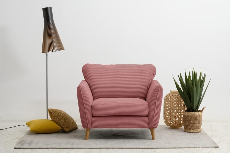 Home affaire Fauteuil Marseille Massief houten poten eiken landhuisstijl golfvering - Foto 10