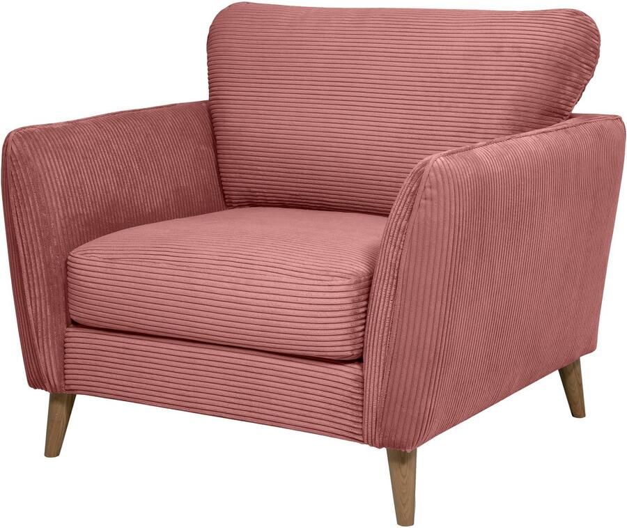 Home affaire Fauteuil Marseille Massief houten poten eiken landhuisstijl golfvering - Foto 5