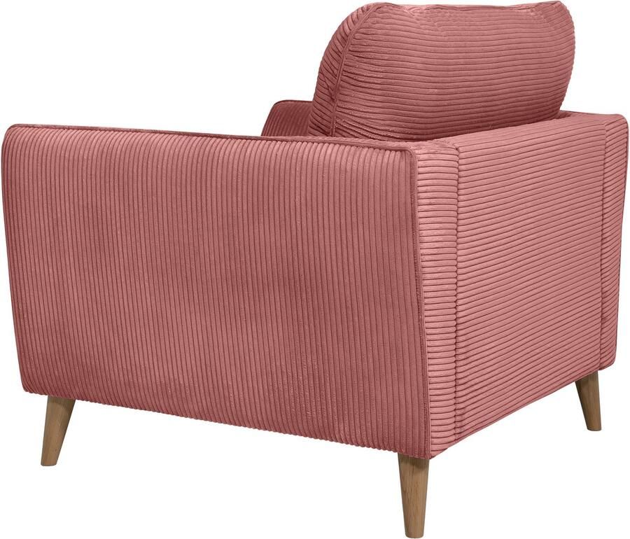 Home affaire Fauteuil Marseille Massief houten poten eiken landhuisstijl golfvering - Foto 4