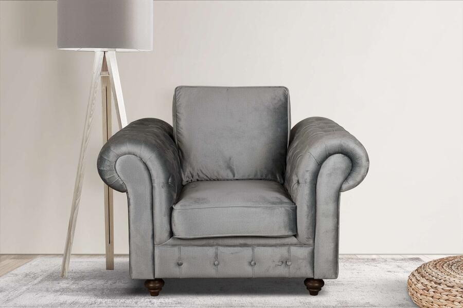 Home affaire Fauteuil MENDITTE Knoopstiksels op armleuningen en voorste lijst hoge kwaliteit - Foto 6