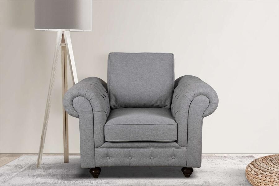 Home affaire Fauteuil MENDITTE Knoopstiksels op armleuningen en voorste lijst hoge kwaliteit - Foto 6