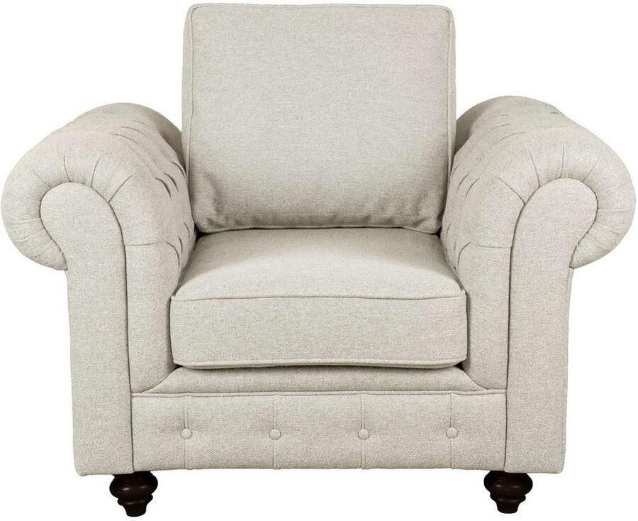 Home affaire Fauteuil MENDITTE Knoopstiksels op armleuningen en voorste lijst hoge kwaliteit - Foto 2