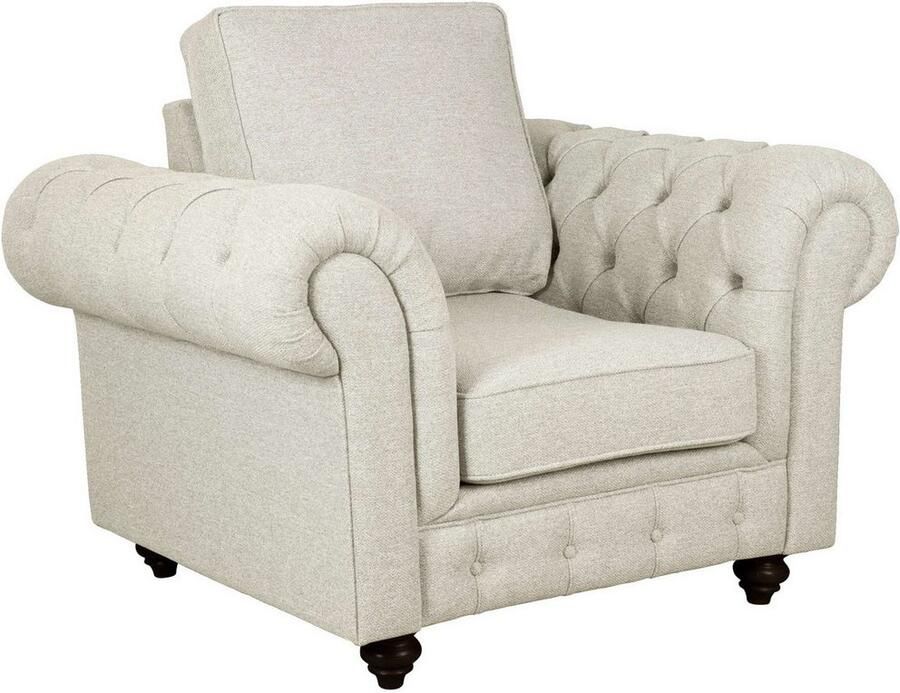 Home affaire Fauteuil MENDITTE Knoopstiksels op armleuningen en voorste lijst hoge kwaliteit - Foto 3