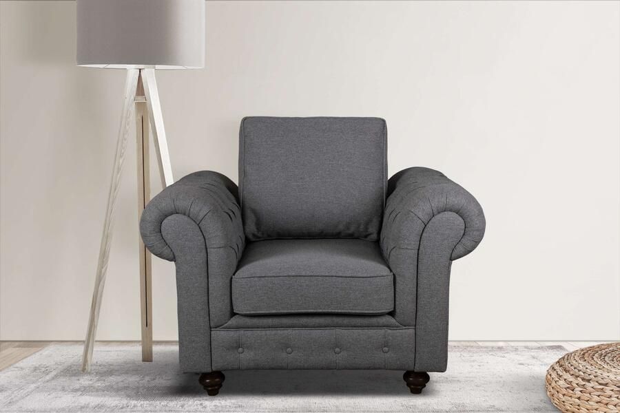 Home affaire Fauteuil MENDITTE Knoopstiksels op armleuningen en voorste lijst hoge kwaliteit - Foto 6