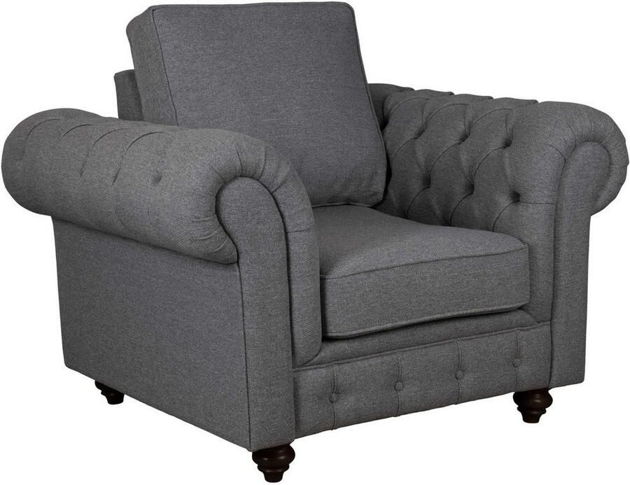 Home affaire Fauteuil MENDITTE Knoopstiksels op armleuningen en voorste lijst hoge kwaliteit - Foto 3