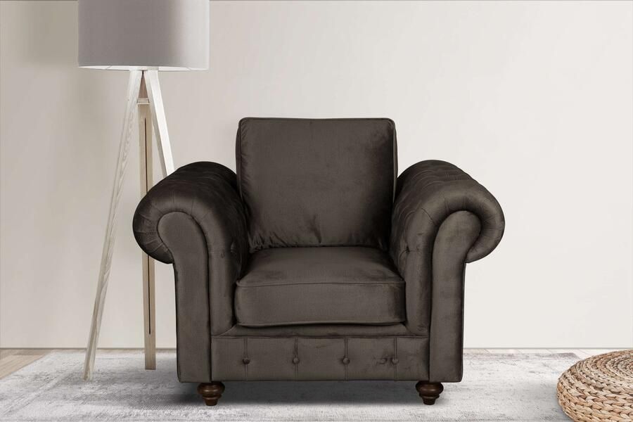 Home affaire Fauteuil MENDITTE Knoopstiksels op armleuningen en voorste lijst hoge kwaliteit - Foto 6