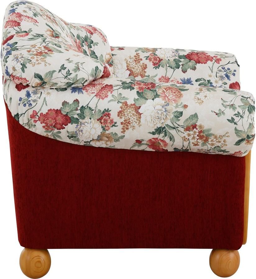 Home affaire Fauteuil Milaan comfortabele loungestoel landhuisstijl houten chatoots en -voeten (set) - Foto 2