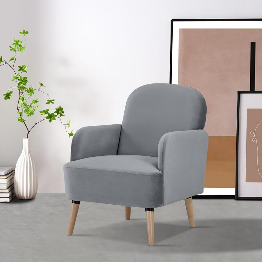 Home affaire Fauteuil NAFLA TV-stoel in fluweel en geweven stof