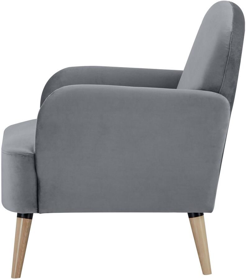 Home affaire Fauteuil NAFLA TV-stoel in fluweel en geweven stof - Foto 5