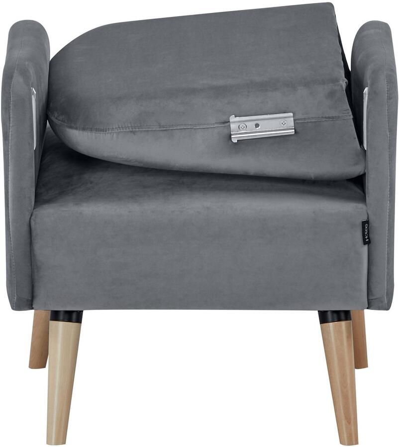 Home affaire Fauteuil NAFLA TV-stoel in fluweel en geweven stof - Foto 4