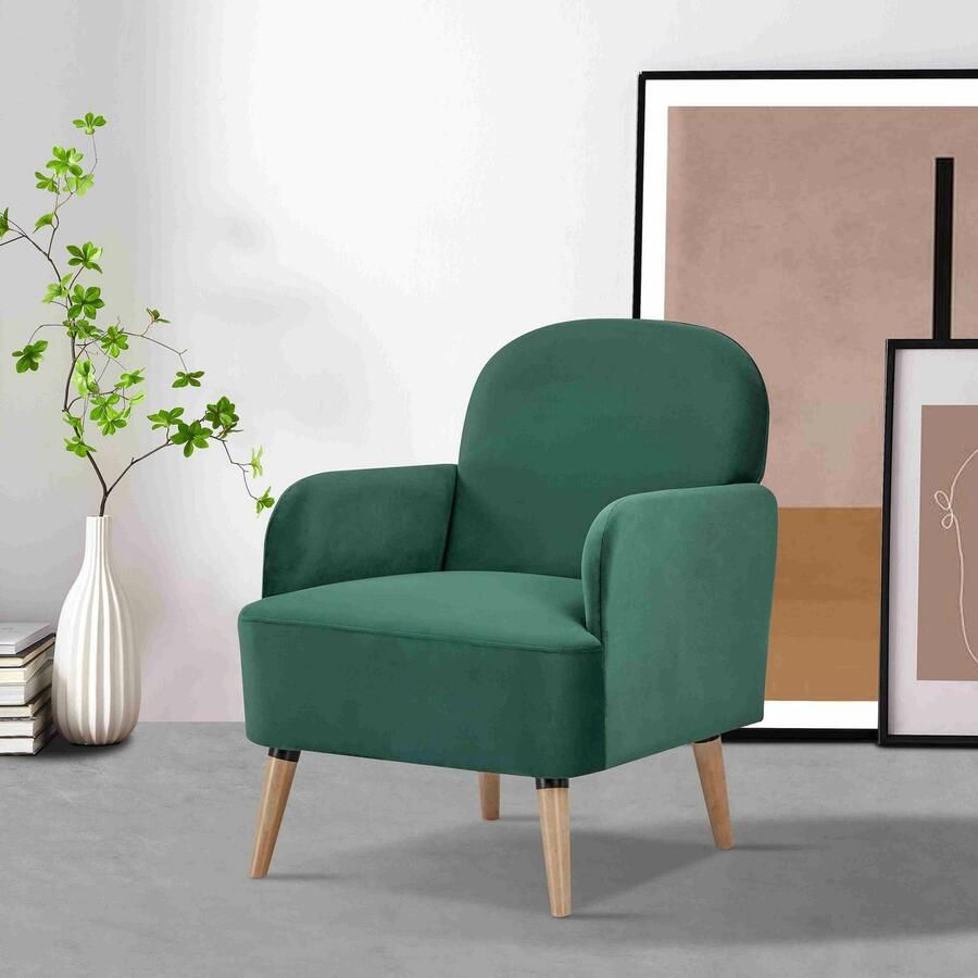 Home affaire Fauteuil NAFLA TV-stoel in fluweel en geweven stof