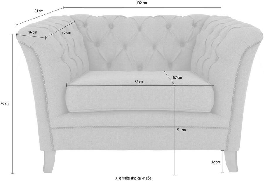 Home affaire Fauteuil Newport moderne Chesterfield met capitonnage achter opstaande naad en fijne armleuningen - Foto 2