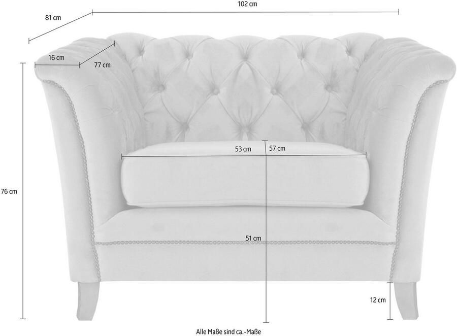 Home affaire Fauteuil Newport moderne Chesterfield met capitonnage achter opstaande naad en fijne armleuningen - Foto 2