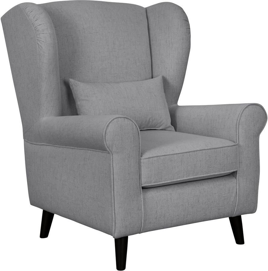 Home affaire Fauteuil Ohrensessel CHISTELLE optioneel met poef met golfondersteuning afmetingen: b d h: 81 87 99 cm - Foto 5