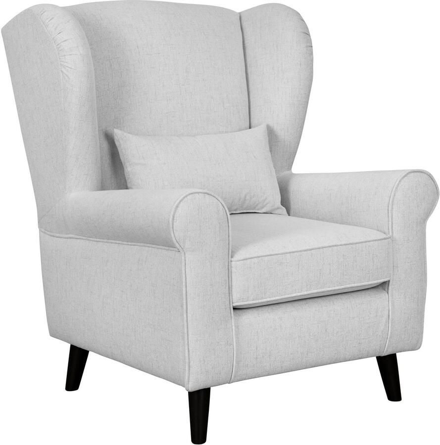 Home affaire Fauteuil Ohrensessel CHISTELLE optioneel met poef met golfondersteuning afmetingen: b d h: 81 87 99 cm - Foto 6