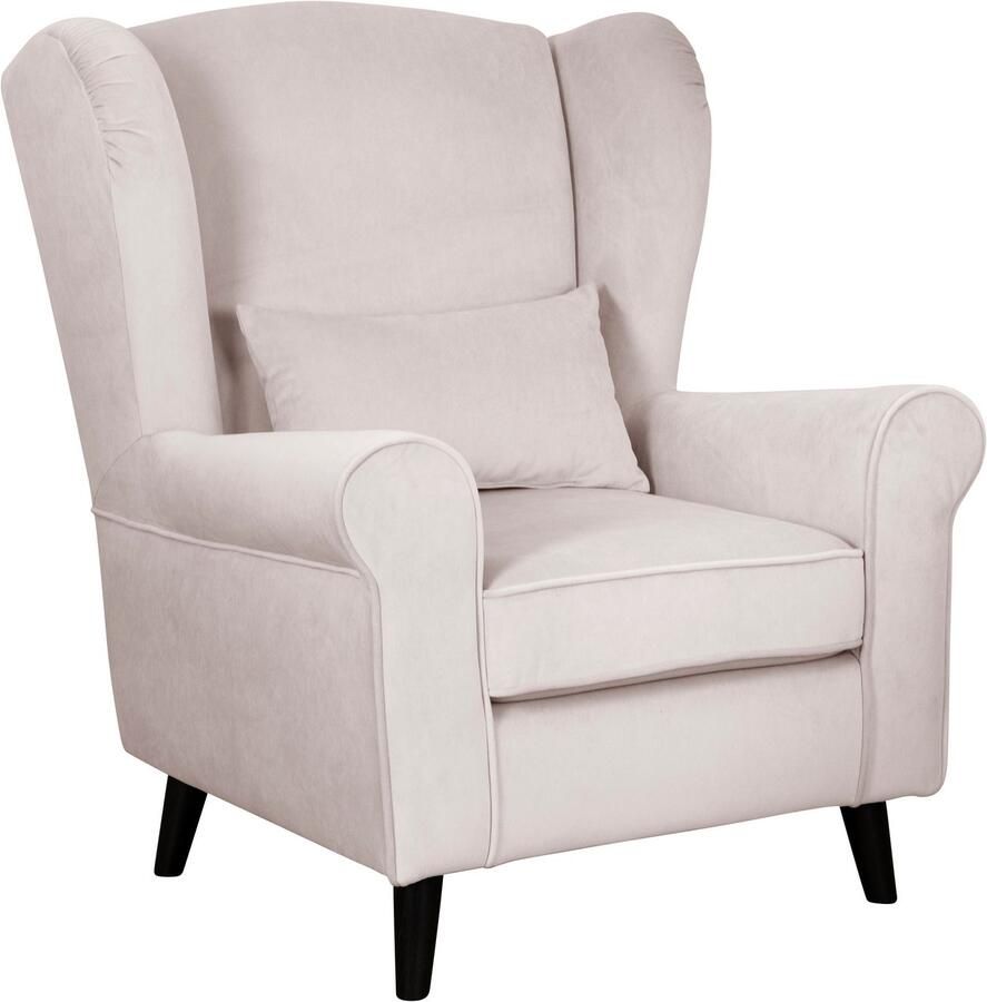 Home affaire Fauteuil Ohrensessel CHISTELLE optioneel met poef met golfondersteuning afmetingen: b d h: 81 87 99 cm - Foto 5