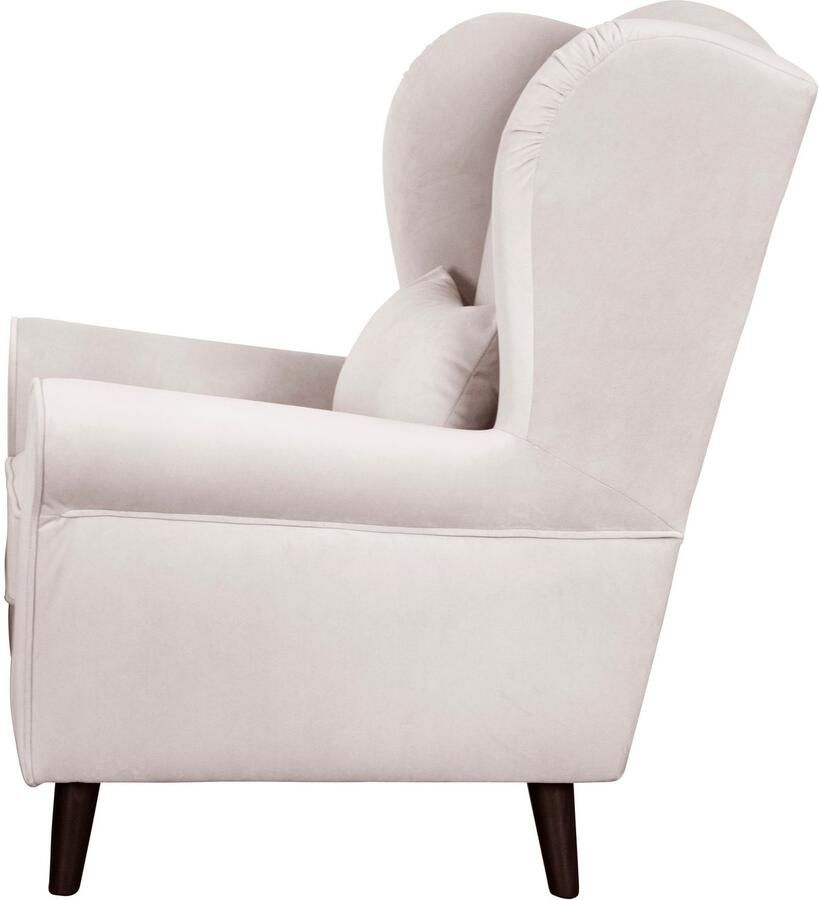 Home affaire Fauteuil Ohrensessel CHISTELLE optioneel met poef met golfondersteuning afmetingen: b d h: 81 87 99 cm