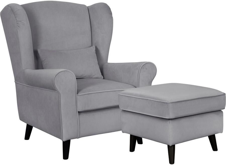 Home affaire Fauteuil Ohrensessel CHISTELLE optioneel met poef met golfondersteuning afmetingen: b d h: 81 87 99 cm - Foto 6