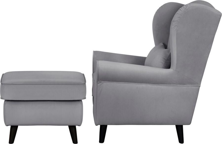Home affaire Fauteuil Ohrensessel CHISTELLE optioneel met poef met golfondersteuning afmetingen: b d h: 81 87 99 cm - Foto 5